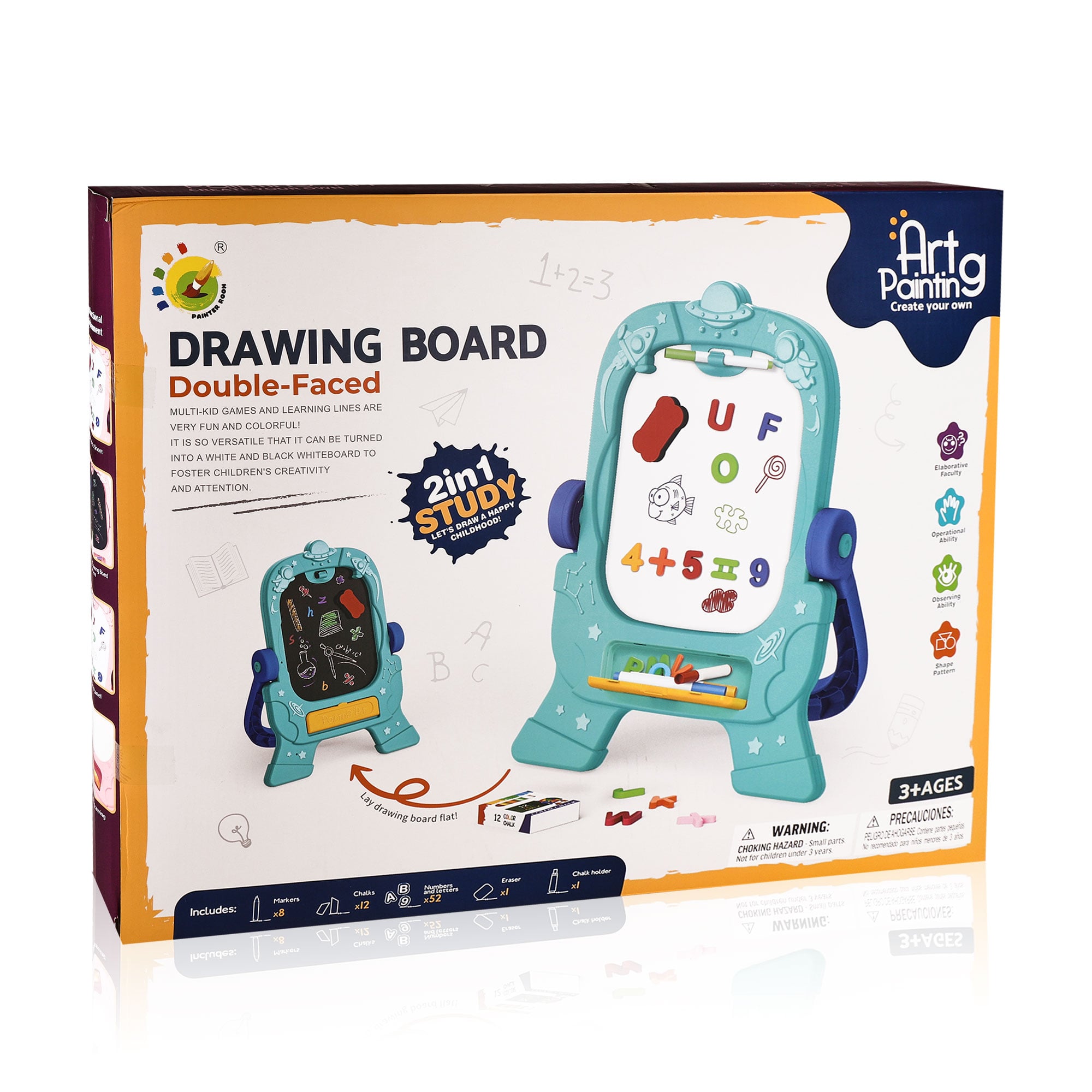 Дитяча магнітна дошка PAINTER ROOM Мудрика, від 3 років, блакитна (WFM802882)